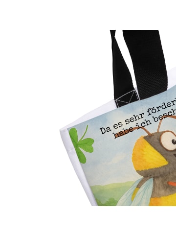 Mr. & Mrs. Panda Shopper Hummeln Kleeblatt Design mit Spruch in Weiß