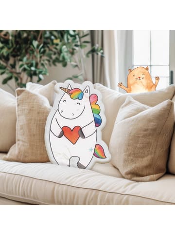Mr. & Mrs. Panda Kissen Kuscheltier Einhorn Herz ohne Spruch in Weiß
