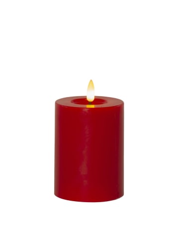 MARELIDA LED Kerze LINA Echtwachs 3D Flamme H: 12,5cm in rot