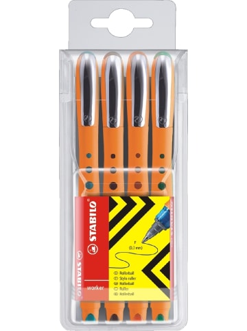 STABILO Rollerball bionic worker F 0,3mm sortiert Packung mit 4 Stück