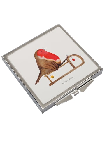 Mr. & Mrs. Panda Schminkspiegel Rotkehlchen Schlitten ohne Spruch in Weiß