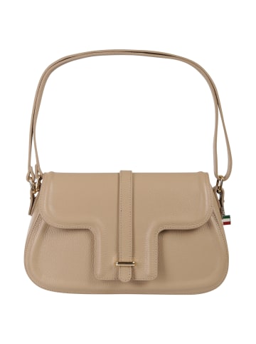 Florence Florence Schultertasche Leder taupe, beige ca. 33cm