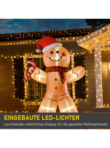 HOMCOM Weihnachts-Lebkuchenmann-170B x 65T x 240H cm-Gelb