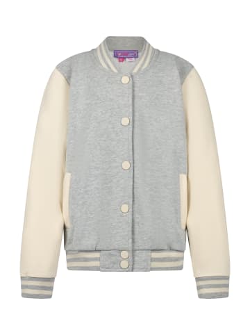 myMo KIDS Collegejacke Aus Sweat in Grau Melange Gelb