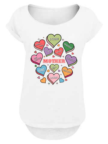 F4NT4STIC T-Shirt Muttertag Mama Herzen in weiß