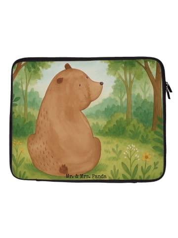 Mr. & Mrs. Panda Laptop Tasche Bär Schulterblick Design ohne Spruch in Weiß