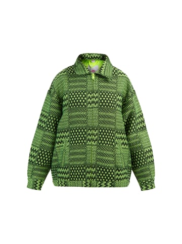 myMo Damen Oversize Blouson in Neon Grün Schwarz