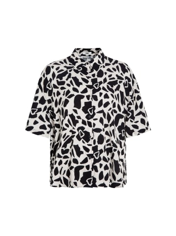 Mavi Jeans Hemdbluse mit Allover-Print und verdeckter Leiste in Schwarz