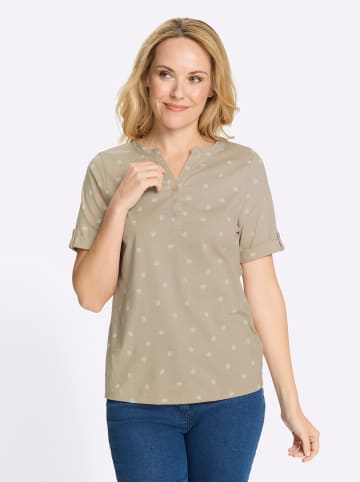 Sieh an! Kurzarmshirt in beige-ecru-bedruckt