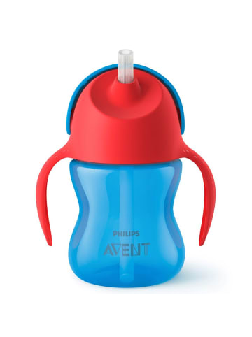 Philips Avent Strohhalm-Becher mit Griffen 200 ml - SCF796/01 - Blau in blau,rot