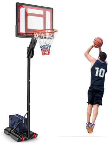 COSTWAY Basketballständer 228-265 cm in Schwarz