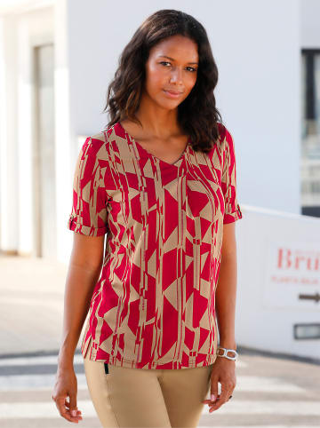 WITT WEIDEN Shirt in camel-rot-bedruckt