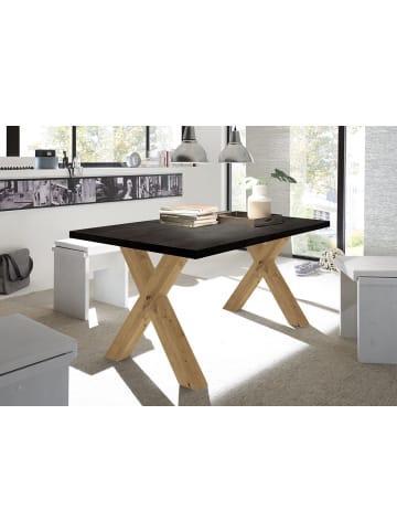58 aufm Kessel ESSZIMMERTISCH Eike 2 160 x 90 x 75 Esstisch Asteiche/Schwarzstahl