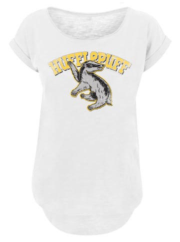 F4NT4STIC Long Cut T-Shirt Harry Potter Hufflepuff Sport Emblem in weiß
