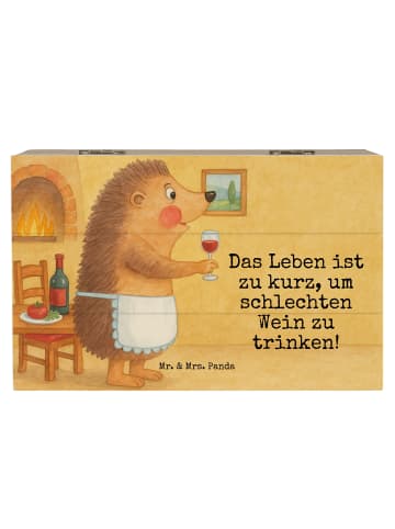 Mr. & Mrs. Panda Aufbewahrungsbox Igel Wein Design mit Spruch in Weiß