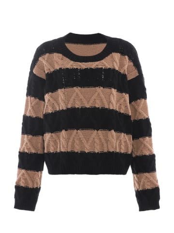 myMo Damen Strickpullover in SCHWARZ BRAUN