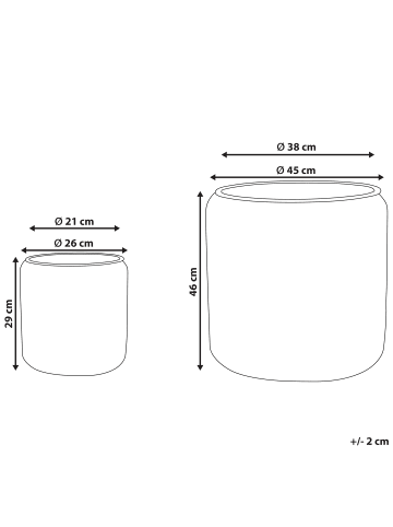 Beliani 2-tlg Outdoor Blumentopf BRODIEA in Schwarz