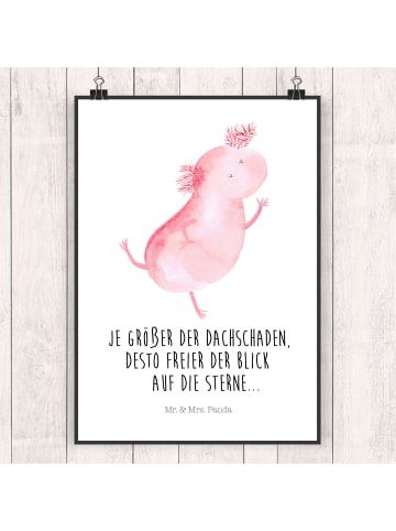 Mr. & Mrs. Panda Wandbild Axolotl Tanzen mit Spruch in Weiß
