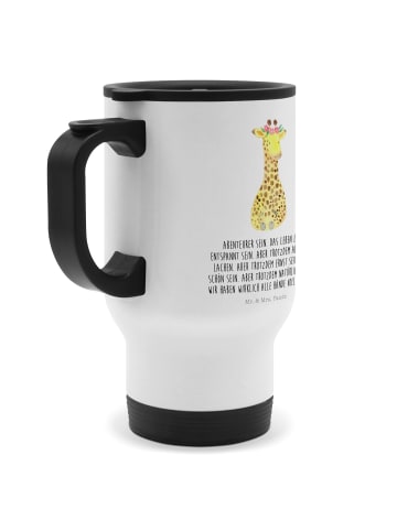 Mr. & Mrs. Panda Thermobecher Giraffe Blumenkranz mit Spruch in Weiß