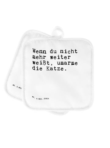 Mr. & Mrs. Panda Ofenhandschuhe Wenn du nicht mehr... mit Spruch in Weiß