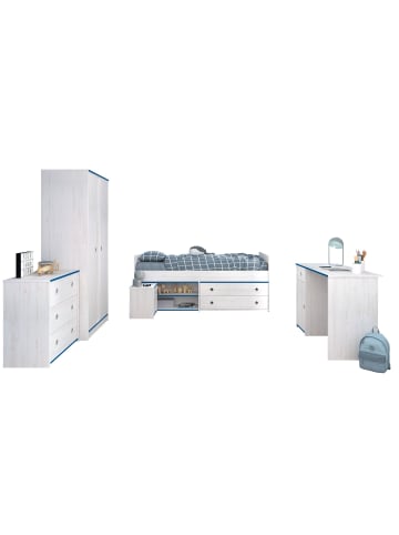 58 aufm Kessel KINDERZMMER-SET Parisot Smoozy 5-tlg. Holznachbildung Kiefer Weiß/Blau