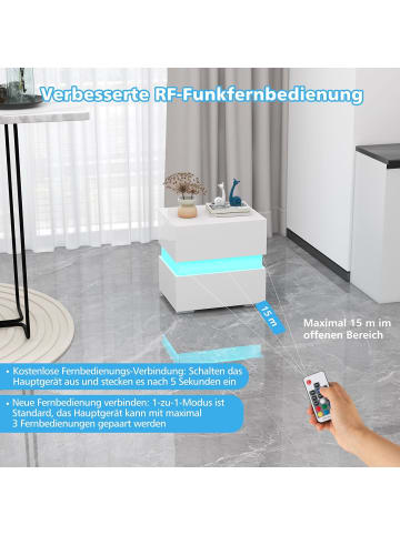 COSTWAY 2er Set Nachttisch 45 x 35 x 45cm in Weiß