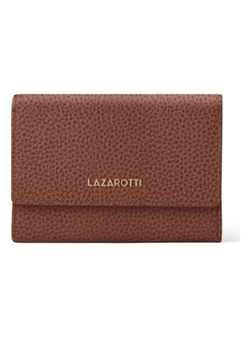 Lazarotti Bologna Leather XL Geldbörse mit Zip-Around Fach Leder 14 cm brown