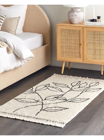 Beliani Kurzflor SAZLI in Beige/Schwarz - (W) 80 x (H) 1.3 x (L) 150 cm