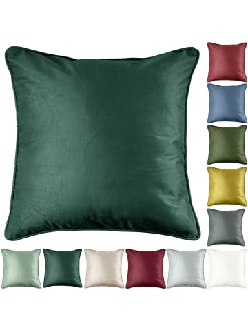 JACK Dekokissen 45x45cm Samt inkl. Füllung Einfarbig in Dunkelgrün