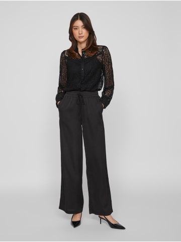 Vila Stoff Hose mit Verstellbarem Bund Palazzo Style in Schwarz