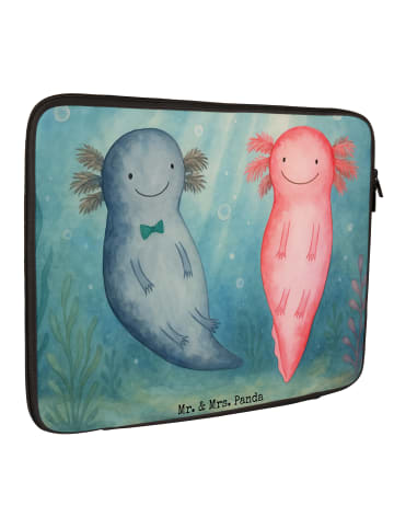 Mr. & Mrs. Panda Laptop Tasche Axolotl Liebe Design ohne Spruch in Weiß