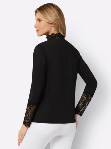 Sieh an! Stehkragen-Shirt in schwarz