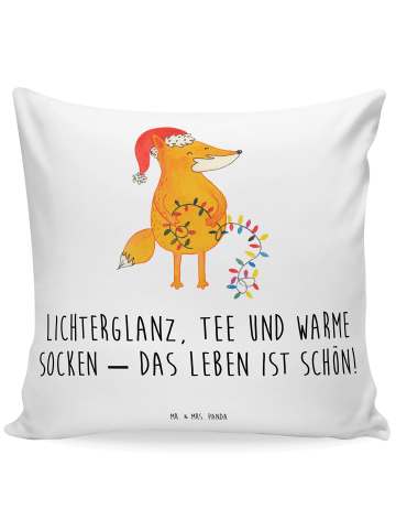 Mr. & Mrs. Panda Polsterkissen Fuchs Weihnachten mit Spruch in Weiß