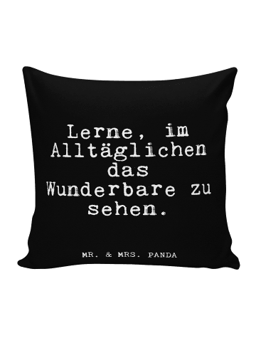 Mr. & Mrs. Panda Kissen bedruckt Lerne, im Alltäglichen das... m... in Schwarz