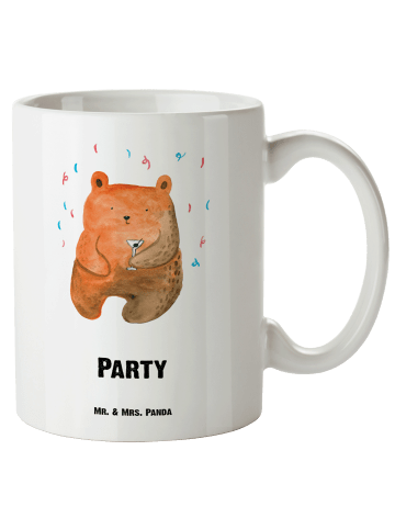 Mr. & Mrs. Panda XL Tasse Bär Party mit Spruch in Weiß