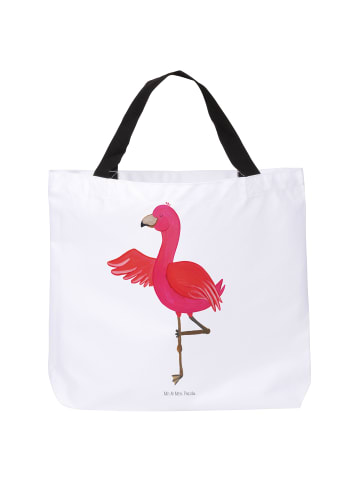 Mr. & Mrs. Panda Shopper Flamingo Yoga ohne Spruch in Weiß