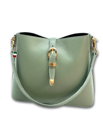 Florence Leder Schultertasche Florence Tasche salbeigrün ca. 23cm