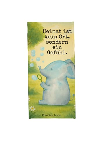 Mr. & Mrs. Panda Badehandtuch Elefant Seifenblasen Design mit Sp... in Gelb Pastell