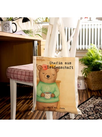 Mr. & Mrs. Panda Einkaufstasche Chefin Leidenschaft Design mit S... in Weiß