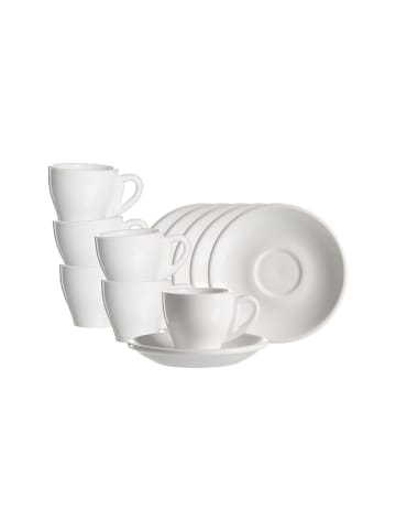 Ritzenhoff & Breker 6er Set Espressotassen mit Untertassen Bari 90 ml in weiß