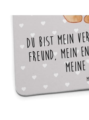 Mr. & Mrs. Panda Bierfilzl Bären Liebe mit Spruch in Grau Pastell