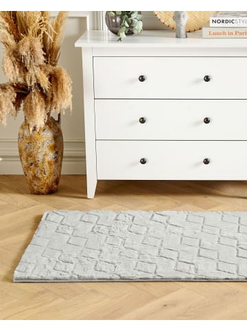 Beliani Shaggy THATTA in Grau/Grün - (W) 80 x (L) 150 cm