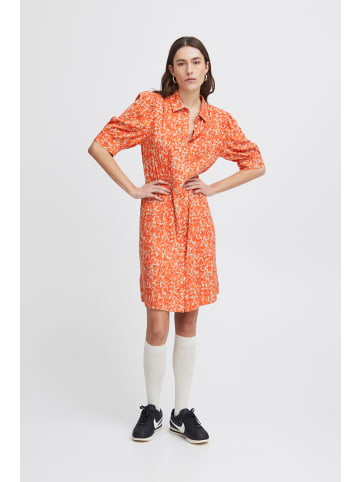 ICHI IHAya regular fit in Coral Rose Leo Aop