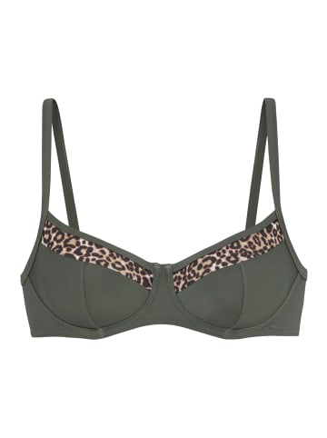 LASCANA Bügel-Bikini-Top in oliv-leo