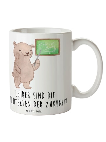 Mr. & Mrs. Panda Trinkbecher Lehrer Zukunftsarchitekten mit Spruch in Weiß