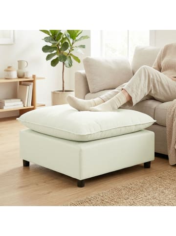 HOMCOM Fußhocker-75L x 75B x 40H cm-Cremeweiß