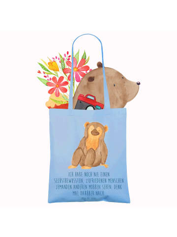 Mr. & Mrs. Panda Shopping Tasche Mobbing bewältigen mit Spruch in Sky Blue