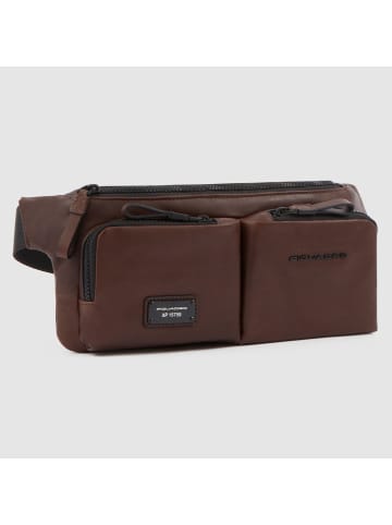 Piquadro Harper Gürteltasche Leder 32 cm in dark brown