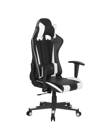 Beliani Gaming Stuhl GAMER in Weiß/Schwarz - (W) 71 x (H) 125 x (L) 71 cm