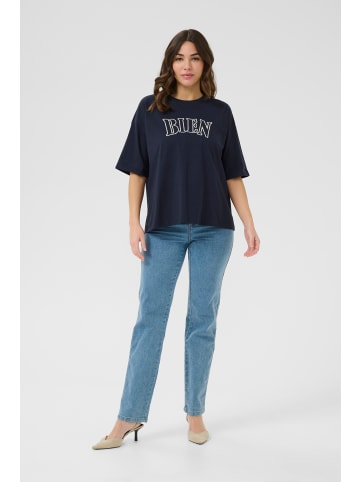 Kaffe T-shirt KAharries Oversize fit in Midnight M. W Chalk embroidery